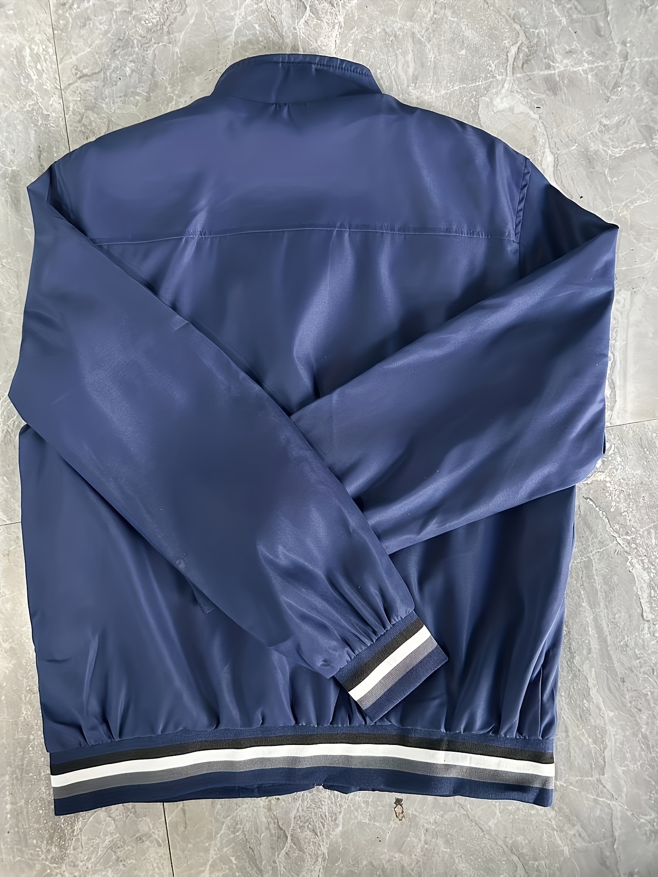 mens casual stand collar jacket coat regular hipster windbreaker for spring autumn details 4